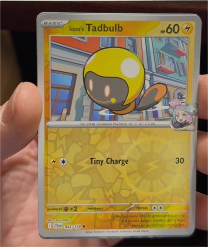 2025 Pokemon SV09: Journey Together #052 Iono's Tadbulb — front