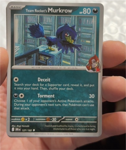 2025 Pokémon Destined Rivals #127 Team Rocket's Murkrow — front