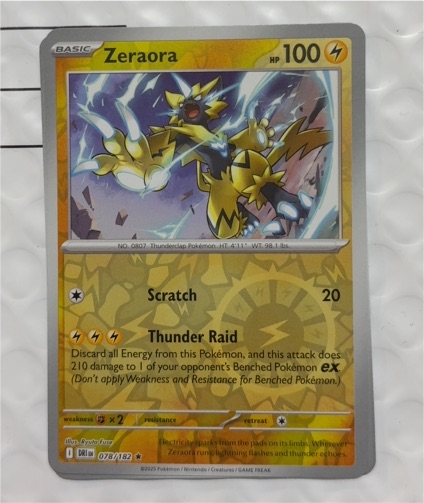 2025 Pokemon SV10 Destined Rivals #078 Zeraora — front