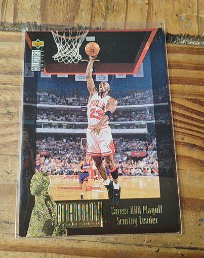 1995 Upper Deck Collector's Choice #JC11 Michael Jordan Career NBA Playoff Scoring Leader — front