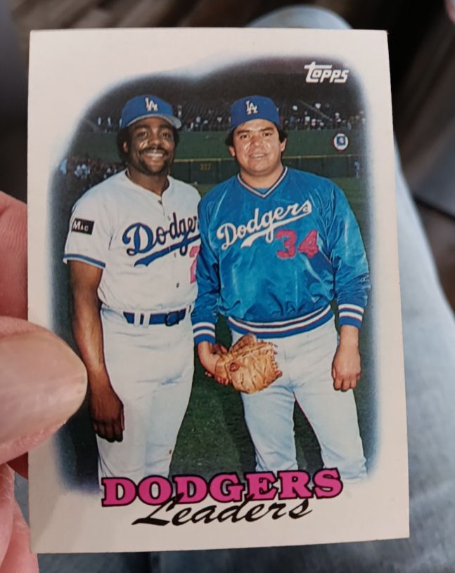 1988 Topps #489 Dodgers Leaders Pedro Guerrero Fernando Valenzuela — front