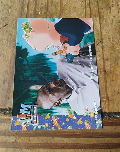 1996 Upper Deck Space Jam #41 Michael Jordan Porky Solicits A Souvenir — front