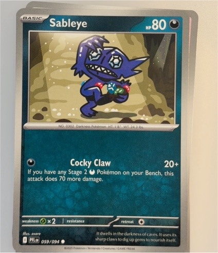 2025 Pokemon Phantasmal Flames #059 Sableye — front