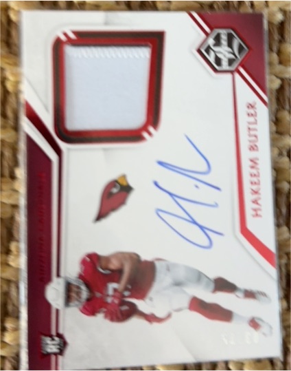 2019 Panini Limited #132 Hakeem Butler Rookie Patch Autographs — front