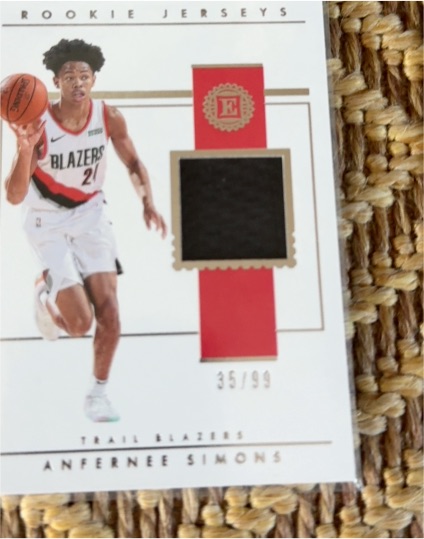 2018-19 Panini Encased Rookie Jerseys #RJ-AS Anfernee Simons — front