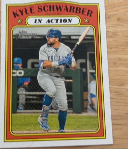 2021 Topps Heritage #140 Kyle Schwarber — front