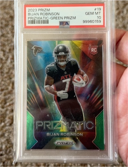 2023 Panini Prizm #19 Bijan Robinson Prizmatic-Green Prizm — front