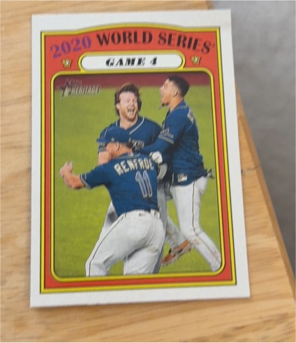 2021 Topps Heritage #28 2020 World Series Game 4 Tampa Bay Rays — front