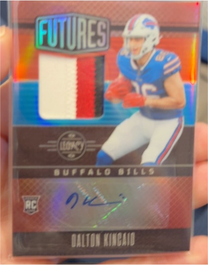 2023 Panini Legacy #FAPS-38 Dalton Kincaid Futures Patch Autograph Silver — front