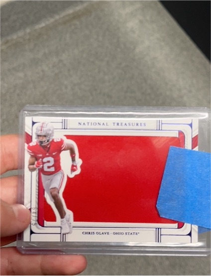 2022 Panini National Treasures Collegiate Silhouettes Chris Olave Ohio State — front