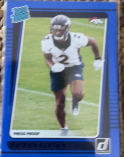 2021 Donruss #330 Patrick Surtain II Press Proof Blue — front