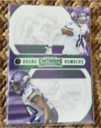 2020 Panini Contenders Round Numbers #RN-JG Justin Jefferson / Jeff Gladney — front