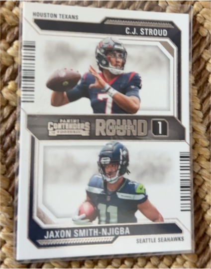 2023 Panini Contenders #4 C.J. Stroud / Jaxon Smith-Njigba Round Numbers — front
