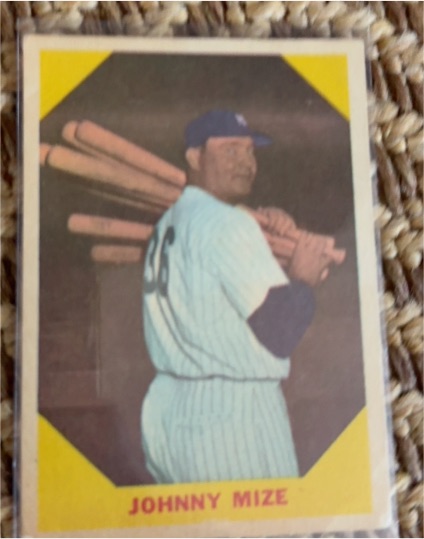 1960 Fleer Baseball Greats #38 Johnny Mize — front