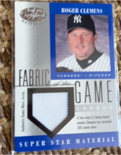 2001 Leaf Certified Fabric of the Game #FG-41 Roger Clemens — front