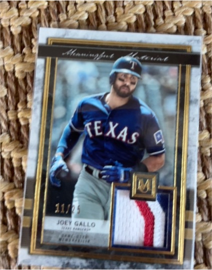 2020 Topps Museum Collection Meaningful Material Relics #MMR-JG Joey Gallo — front