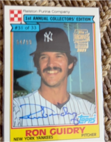 1984 Topps Ralston Purina #31 Ron Guidry — front