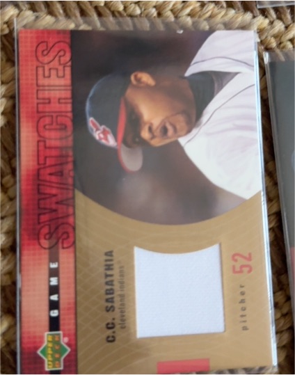 2002 Upper Deck Game Swatches #52 C.C. Sabathia — front