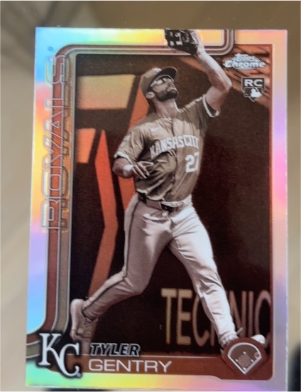 2025 Topps Chrome #218 Tyler Gentry Sepia Refractor Rookie Card — front
