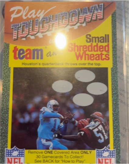 1989 Touchdown U.K. Small Shredded Wheat Gamecards #ATQB Warren Moon — front
