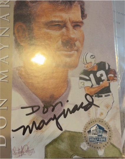 1998 NFL Hall of Fame Signature Series Don Maynard Auto — front