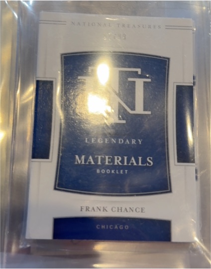 2020 Panini National Treasures Legendary Materials Booklet #Frank Chance — front
