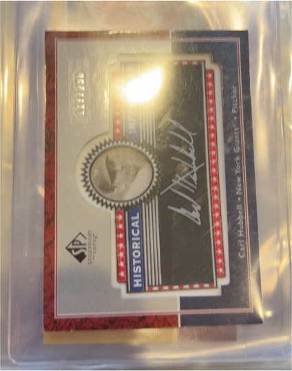 2003 SP Legendary Cuts Historical Impressions #L-CH Carl Hubbell — front