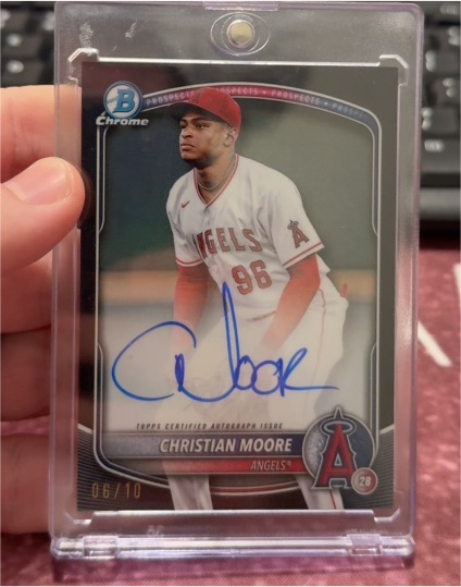 2025 Bowman Chrome Prospect Autographs #CPA-CMO Christian Moore — front