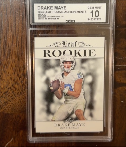 2023 Leaf Rookie Achievements #RA-20 Drake Maye — front