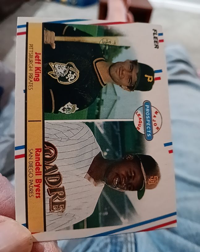 1988 Fleer #653 Jeff King / Randall Byers — front