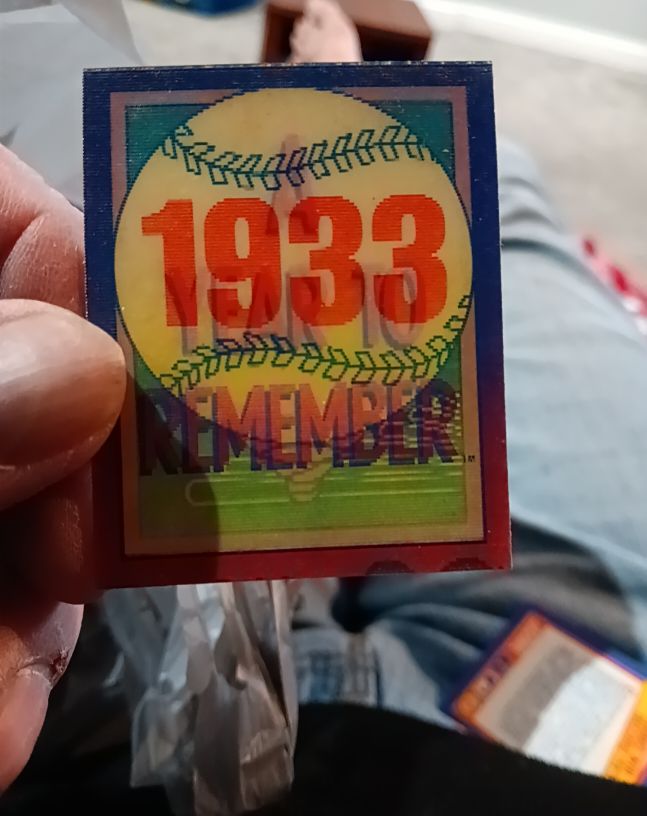 1989 Score Baseball A Year to Remember #1933 — front