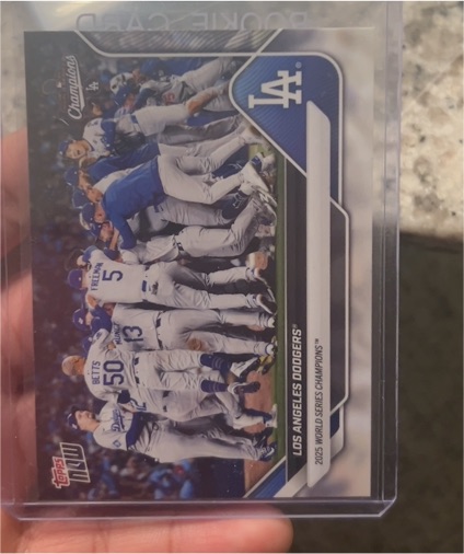 2025 Topps Now #WS-15 Los Angeles Dodgers World Series Champions — front