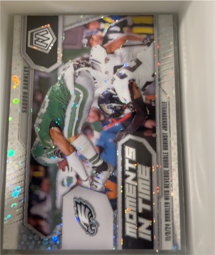 2025 Panini Mosaic Moments In Time Silver #5 Saquon Barkley — front