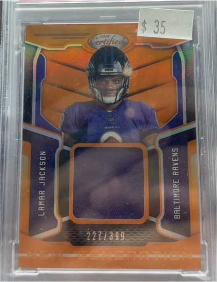 2018 Panini Certified New Generation Jerseys Orange #3 Lamar Jackson — front