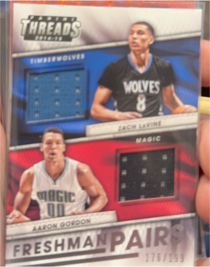 2014 Panini Threads Freshman Pairs #Freshman Pairs Zach LaVine Aaron Gordon — front