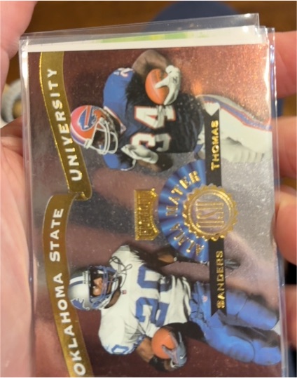 1999 Playoff Prestige Alma Maters #AM16 Thurman Thomas / Deion Sanders — front