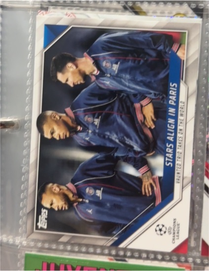 2021-22 Topps UEFA Champions League #62 Stars Align in Paris Messi Neymar Mbappe — front