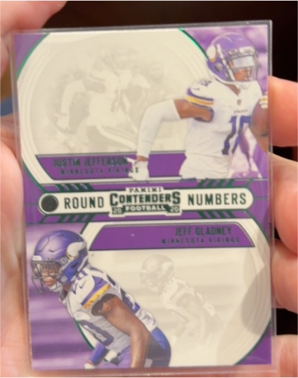 2020 Panini Contenders Round Numbers #RN-JG Justin Jefferson & Jeff Gladney — front