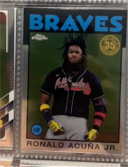 2021 Topps Chrome #86BC-3 Ronald Acuña Jr. 1986 Topps Baseball 35th Anniversary — front