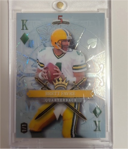 2024 Wild Card 5 Card Draw Stacked Deck Brett Favre King of Spades — front