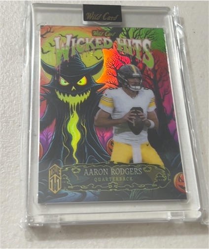 2025 Wild Card Wicked Hits True 1/1 Aaron Rodgers — front