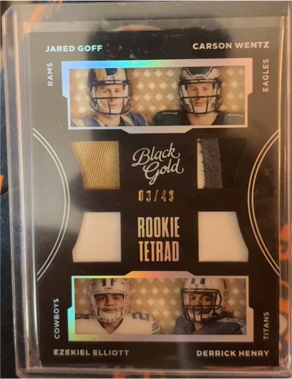 2016 Panini Black Gold Rookie Tetrad #RT4 Jared Goff Carson Wentz Ezekiel Elliott Derrick Henry — front