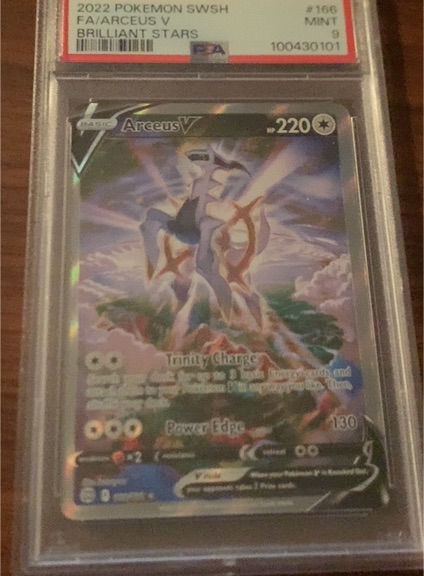 2022 Pokemon Sword & Shield Brilliant Stars #166 Arceus V Alternate Art — front