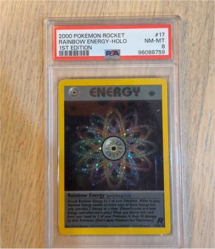 2000 Pokemon Team Rocket #17 Rainbow Energy Holo 1st Edition — front