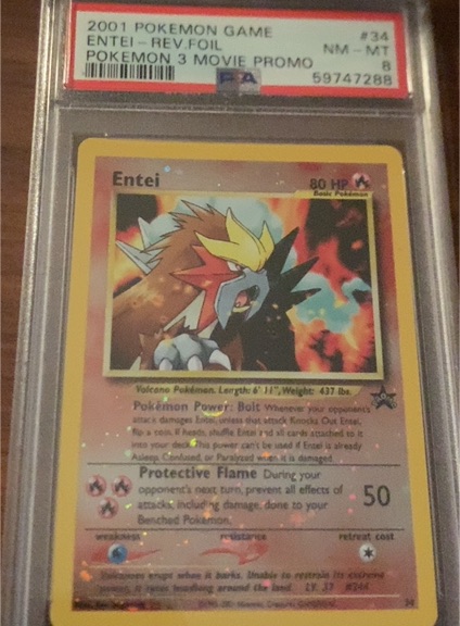 2001 Pokémon #34 Entei Reverse Holo Movie Promo — front