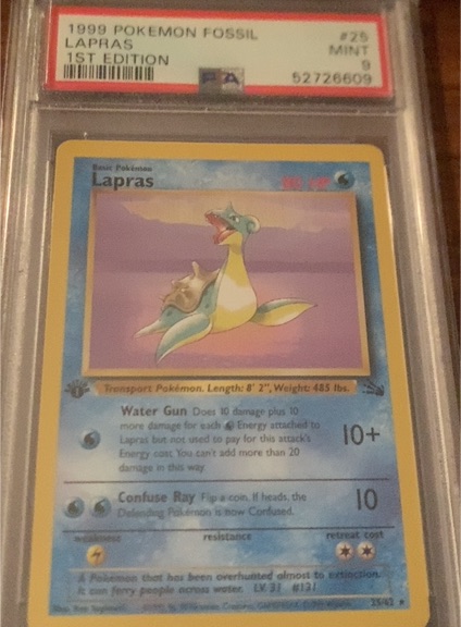 1999 Pokémon Fossil #25 Lapras — front