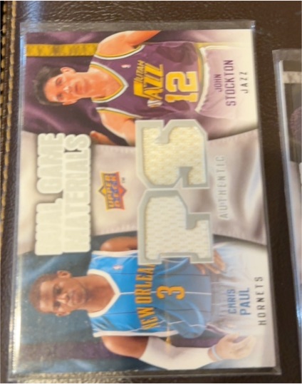 2009-10 Upper Deck Dual Game Materials #DG-PS Chris Paul/John Stockton — front