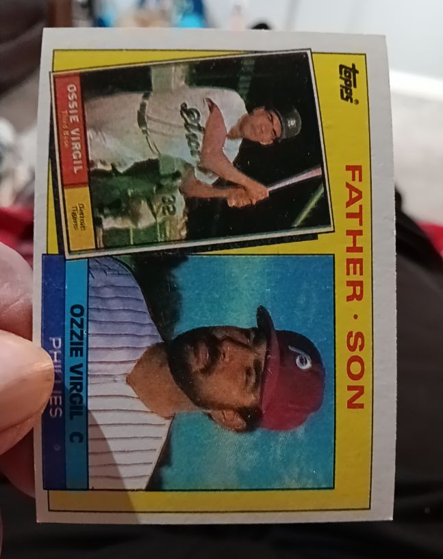 1985 Topps #143 Ossie Virgil / Ozzie Virgil Father-Son — front