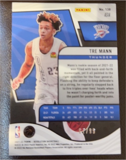 2021 Panini Revolution Asia #138 Tre Mann — front
