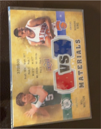 2009/10 Upper Deck Materials #VS-BK Bill Walton/Bernard King Dual Jersey — front